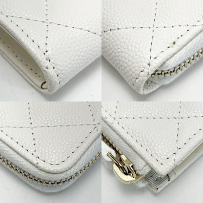 Chanel Matelasse Ap0221 White Coco Mark Coin Case Key Case Caviar Skin Gold