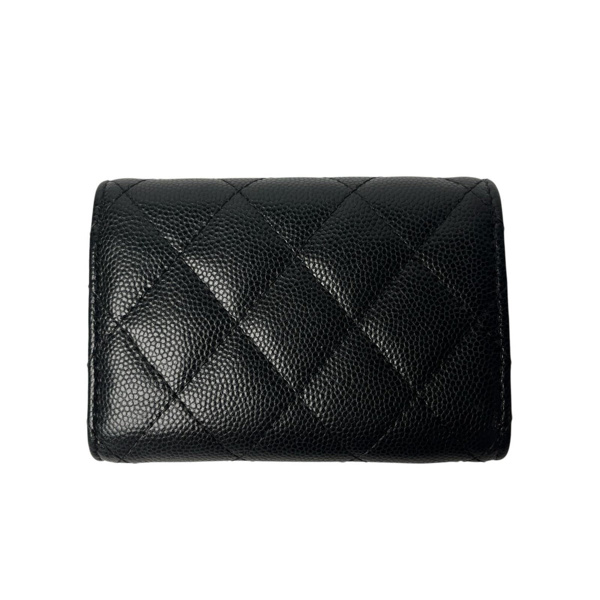 Chanel CC Logo Caviar Leather Trifold Wallet — view 2
