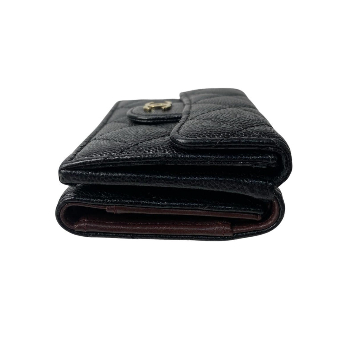 Chanel CC Logo Caviar Leather Trifold Wallet — view 3