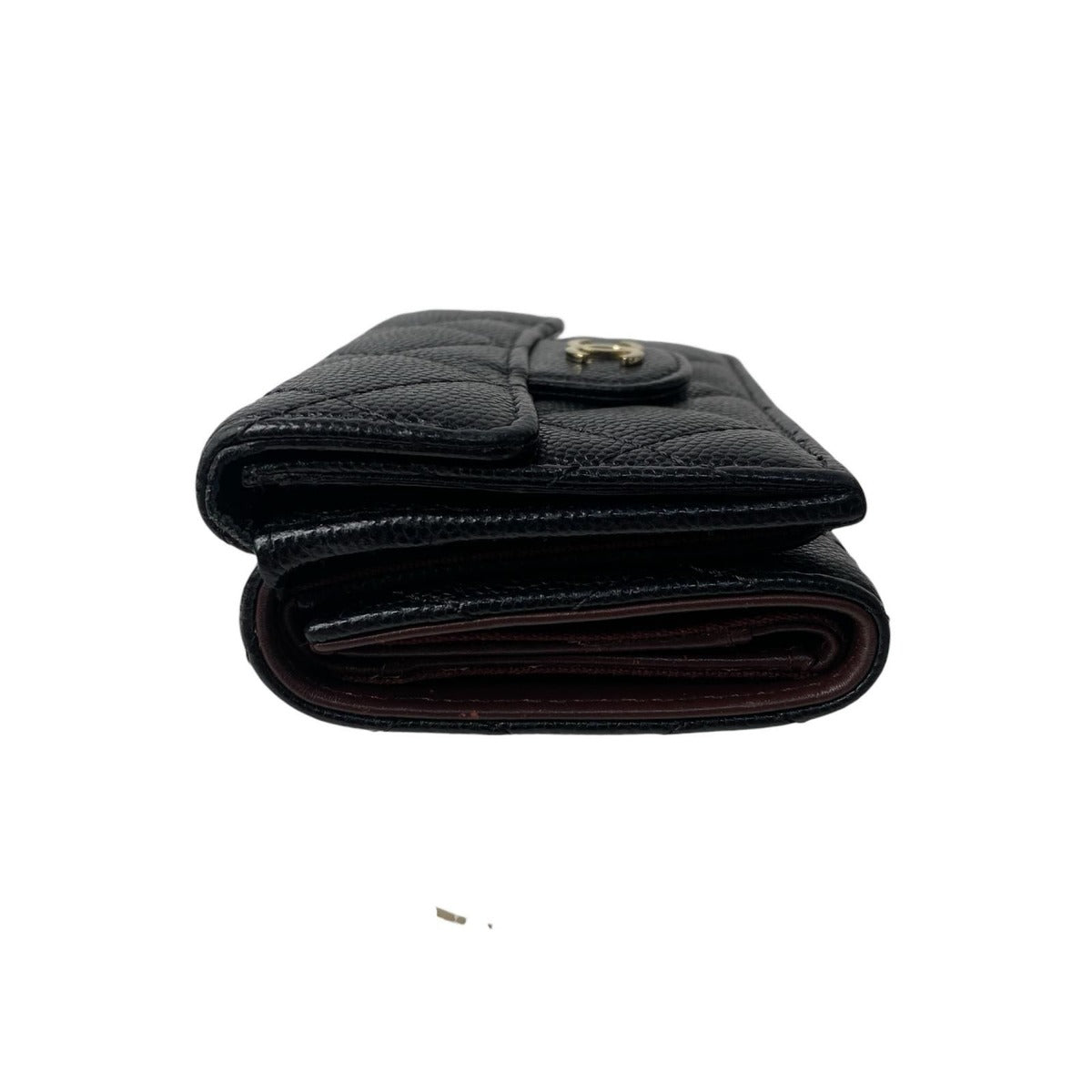 Chanel CC Logo Caviar Leather Trifold Wallet — view 4