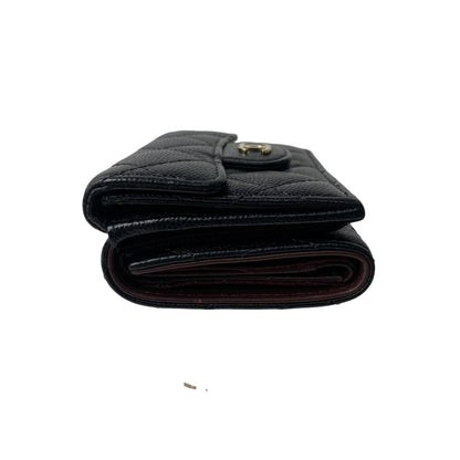 Chanel CC Logo Caviar Leather Trifold Wallet — view 4