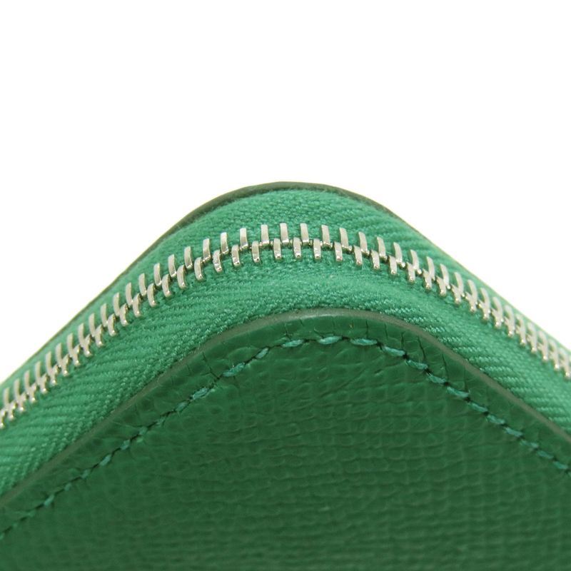 Hermes Azap Silk Inn Compact Silver Hardware Coin Case Epson Women