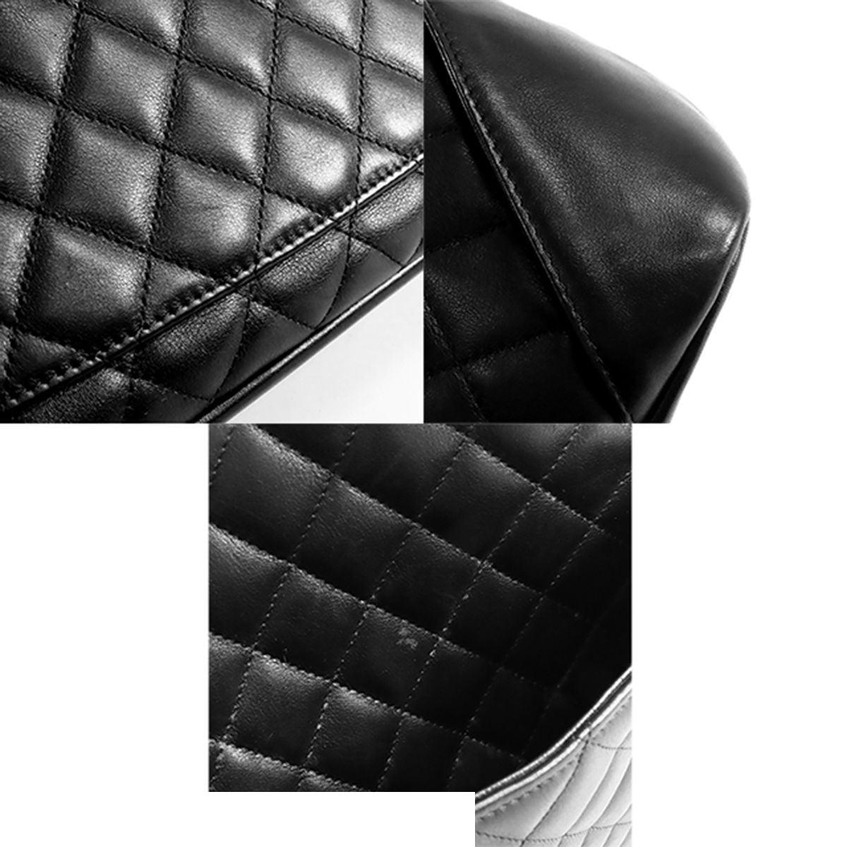 Chanel Cambon Line Tote Bag Black Silver Lambskin Large — view 6