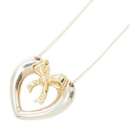 Tiffany & Co Heart Ribbon Necklace Yellow Gold