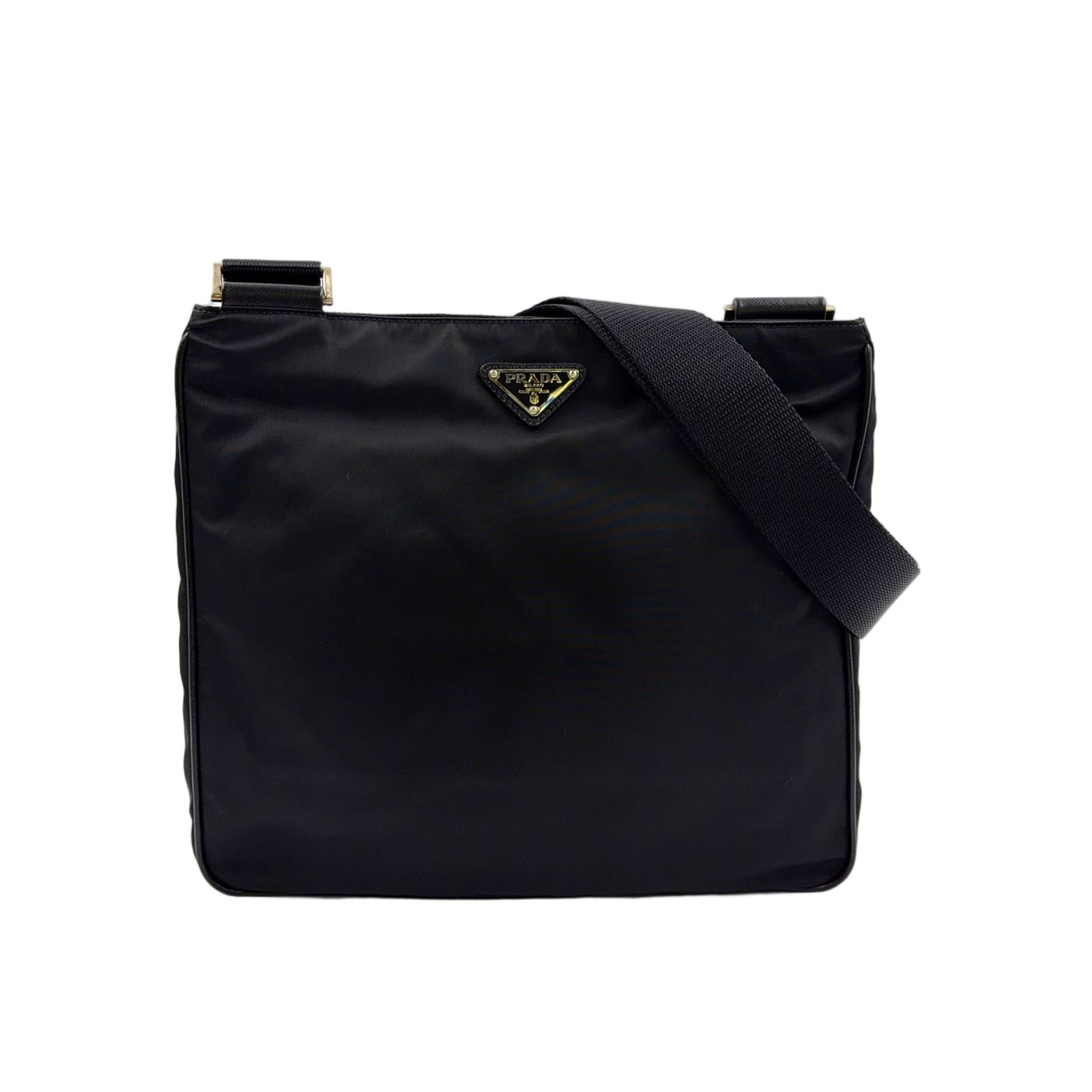 Prada Nylon Black Shoulder Bag Silver