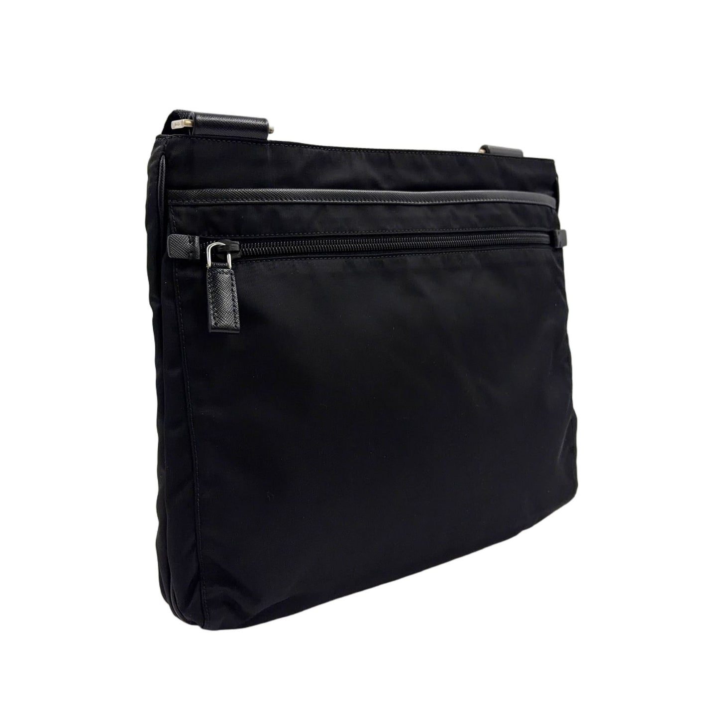 Prada Nylon Black Shoulder Bag Silver — view 2