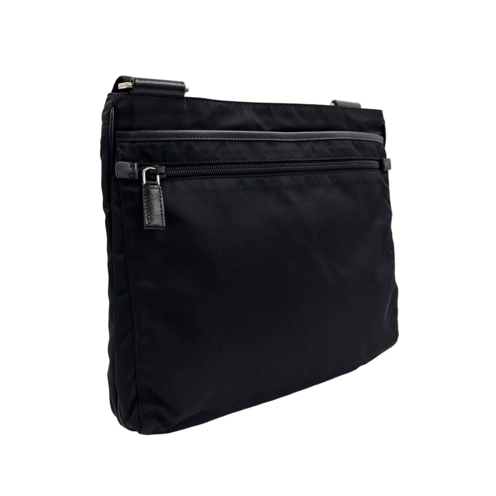 Prada Nylon Black Shoulder Bag Silver — view 2