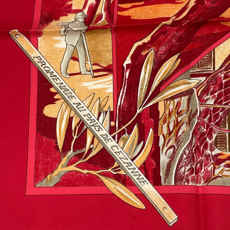 Hermes Promenade Au Pays De Cezanne Country Of Cezanne Carre 90 Silk Scarf