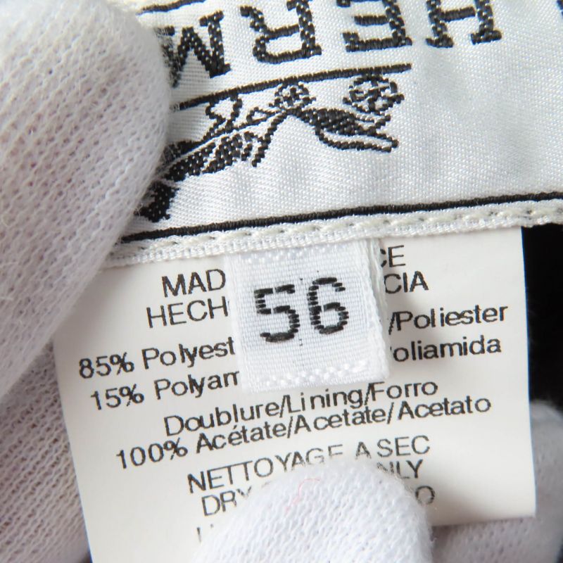 Hermes H Logo Embroidered Wide Brim Hat Dark Brown 56 Made In France Women