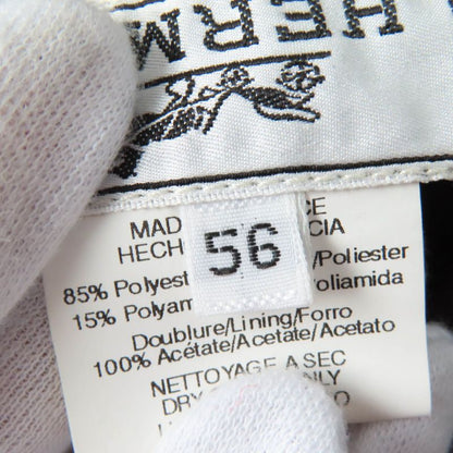 Hermes H Logo Embroidered Wide Brim Hat Dark Brown 56 Made In France Women