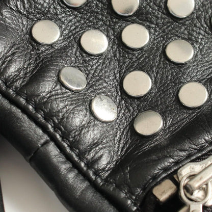 Celine Riders Jacket Block Check Studs Black Leather — view 7