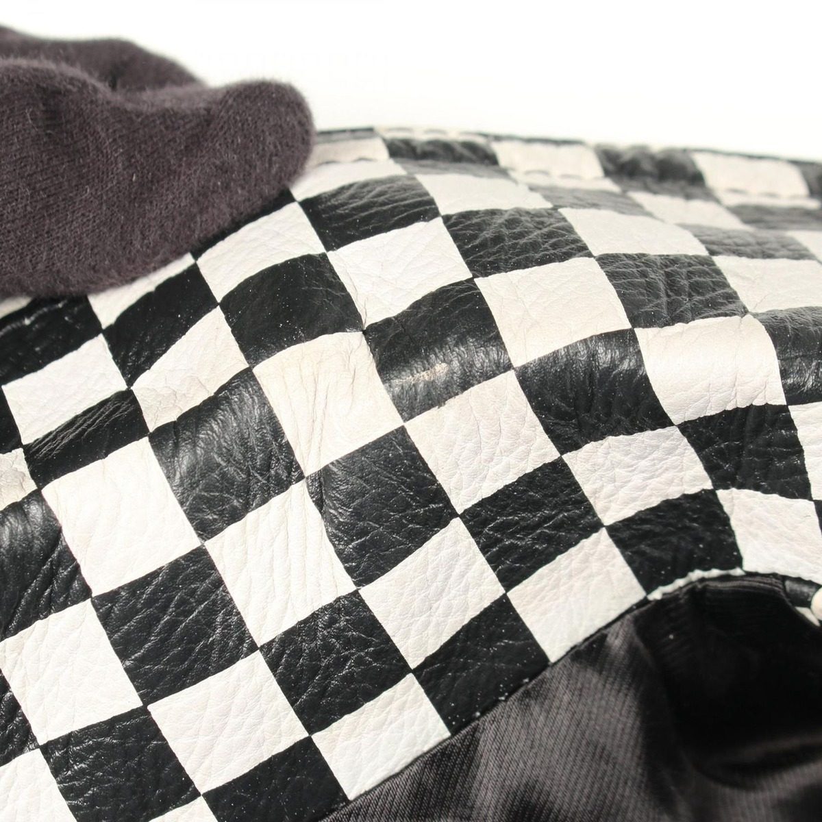Celine Riders Jacket Block Check Studs Black Leather — view 8