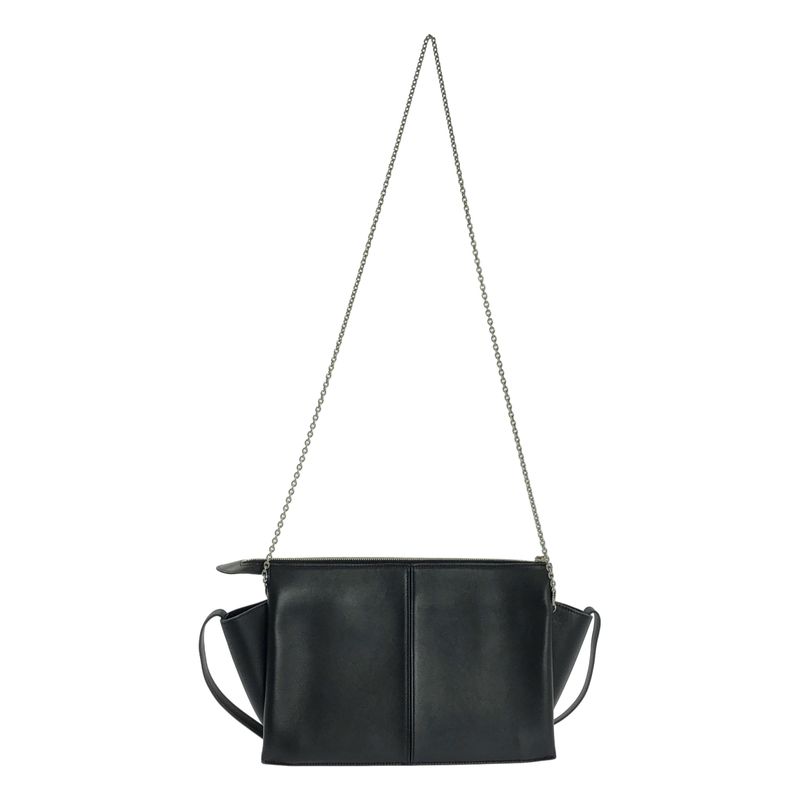 Celine - Chain Tri-fold 2way Leather Logo Clutch Bag With Chain Shoulder -