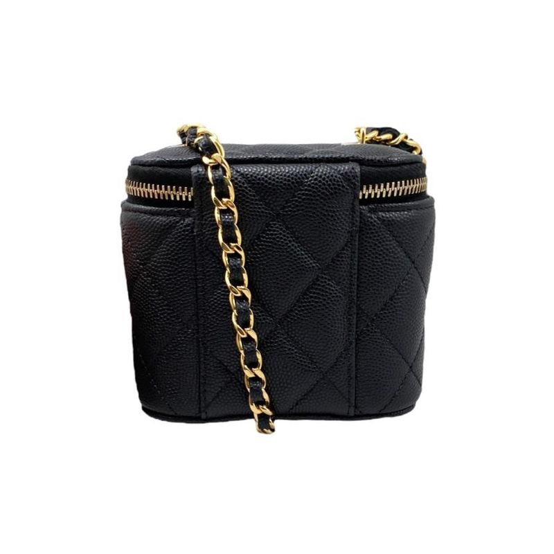 Chanel Shoulder Bag Small Vanity Bag Ap3078 Matelasse Caviar Skin Coco Mark