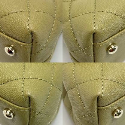 Chanel Matelasse Coco Handle XS Handbag A92990 Olive Caviar Skin Chain