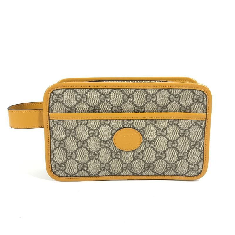 Gucci Second Bag GG Logo Canvas Leather Beige
