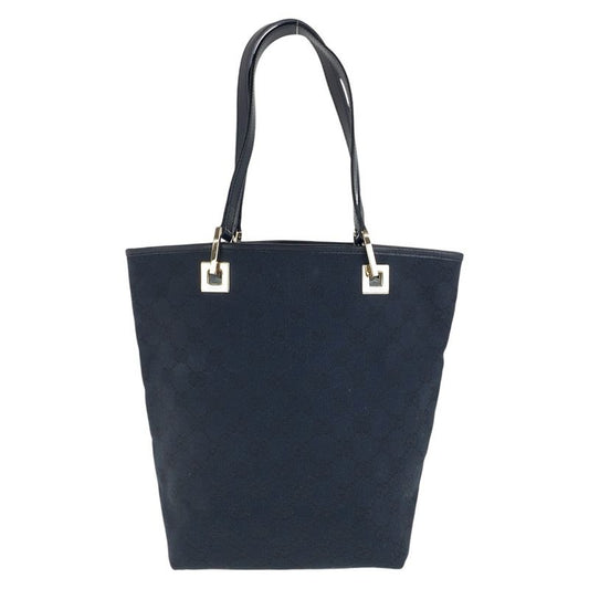 Gucci Black Gold Hardware GG Canvas Leather 002 1099 Tote Bag