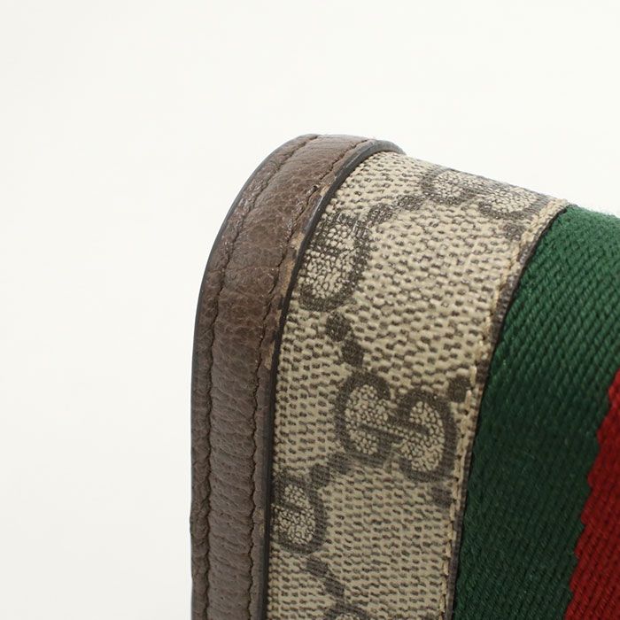 Gucci Gauthenticity Card Case Wallet Ophidia 598662 Bifold Wallet PVC Leather