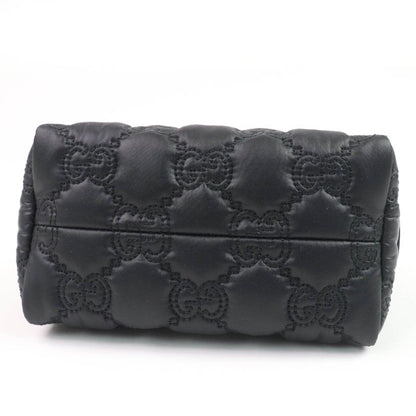 Gucci 72604 GG Marmont Makeup Pouch Small Pouch Black Purple With Box And