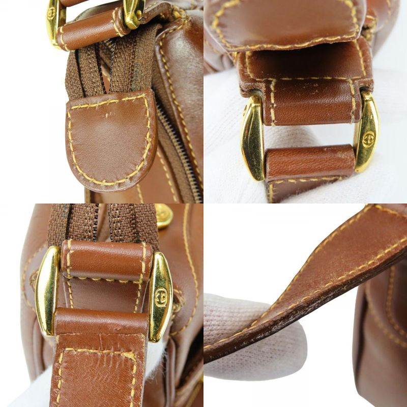Gucci Shoulder Bag 001.104.0931 Leather Brown Gold Hardware Casual Large