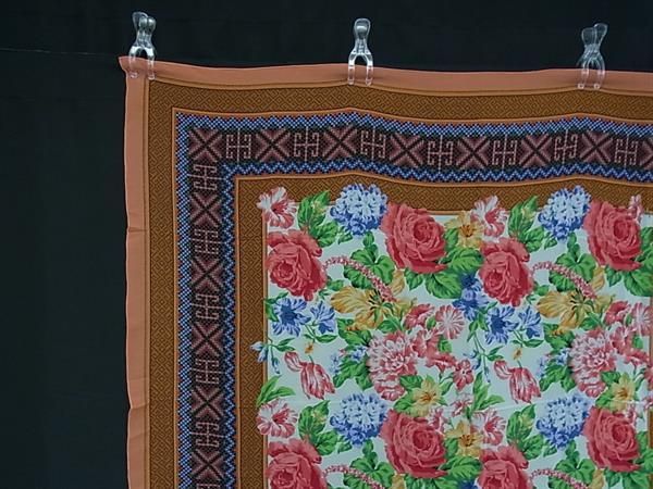 Christian Dior Christian Dior 100% Silk Scarf Stole Shawl Orange And Multicolo