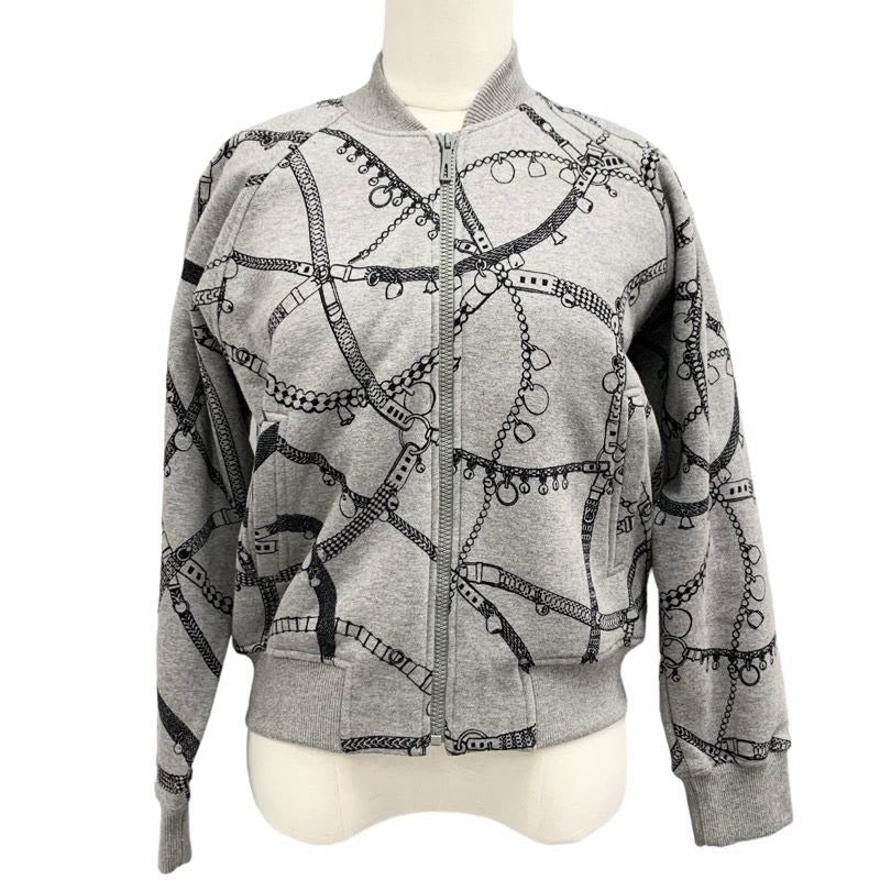 Hermes Outerwear Cotton Gray Black Blouson Jacket Brushed Lining Tresor Medor