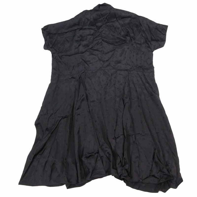 23ss Balenciaga Logo Allover Asymmetrical Shirt Dress Size M 725717 Tn005 Women