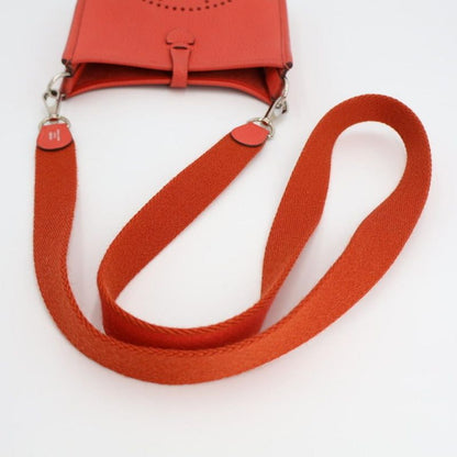 Hermes Evelyn TPM Shoulder Bag Taurillon Clemence Rouge Pivoine Silver Hardware