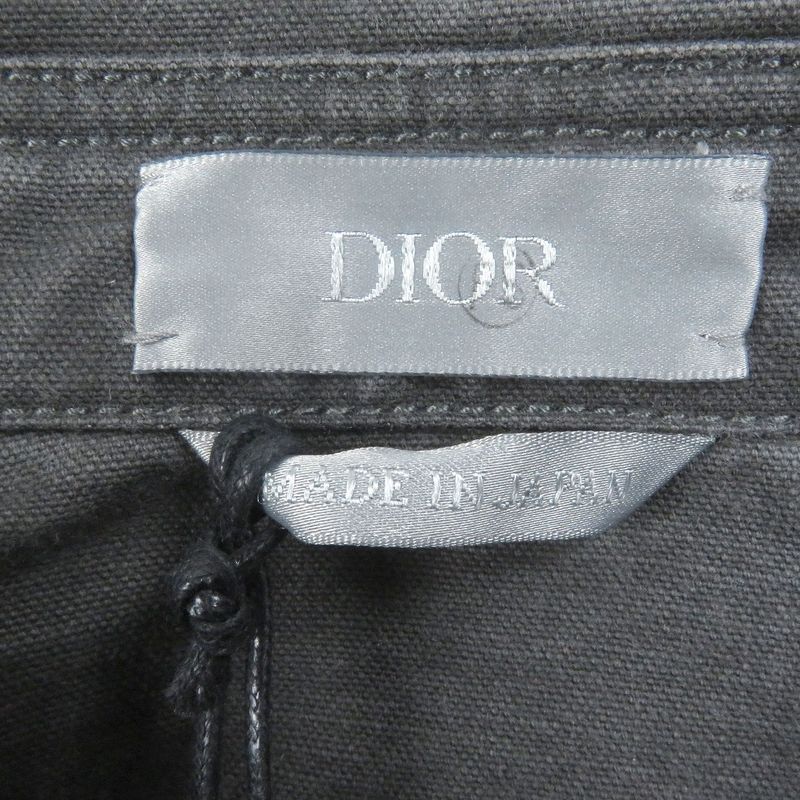 DIOR Homme 383d587ay520 Couture Logo Patch Washed Long Sleeve Denim Shirt Gray