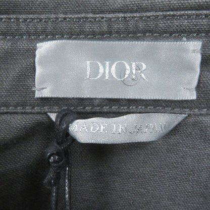 DIOR Homme 383d587ay520 Couture Logo Patch Washed Long Sleeve Denim Shirt Gray