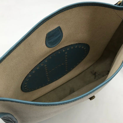 Hermes Evelyne I Toile Blue Jean Shikaku Shoulder Bag Gold — view 7