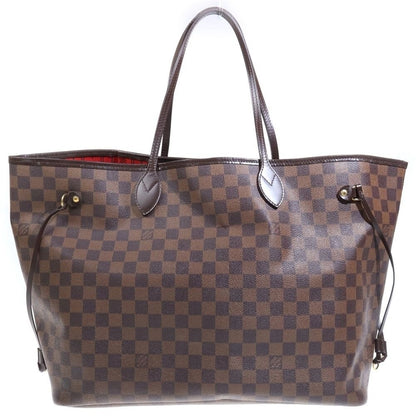 Louis Vuitton Damier Neverfull GM Tote Brown Leather Gold