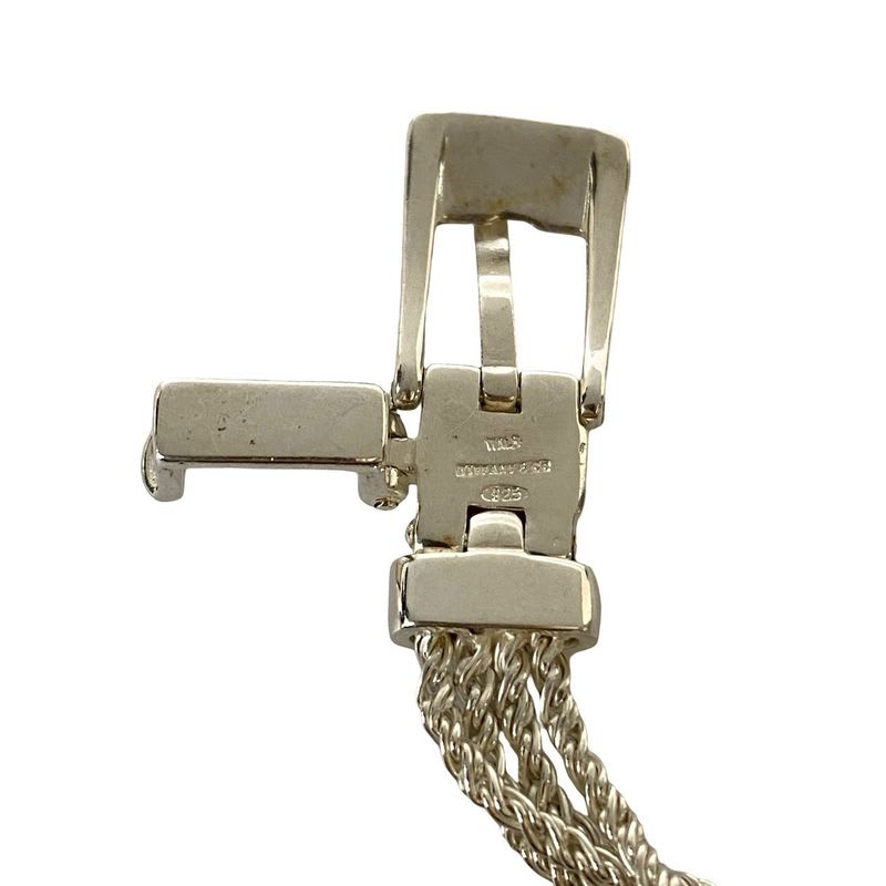 Tiffany & Co T Rope Belt Necklace Silver 925 Pendant Men