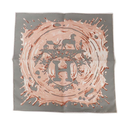 Hermes Carre 45 Gavroche Gray Pink Peinture Fraiche Freshly Painted Scarf