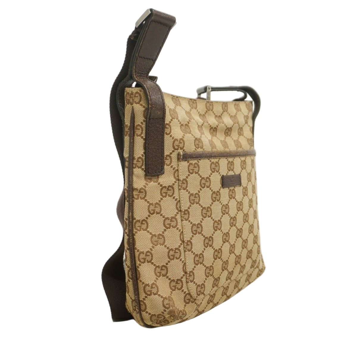 Gucci Shoulder Bag GG Canvas Brown Silver — view 2