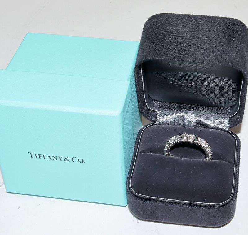 Tiffany & Co Pt950 Ring With Diamonds Totaling 129ct Jean Schlumberger 18 Stone