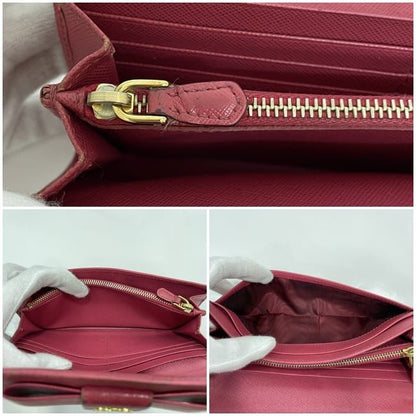 Prada Bifold Long Wallet Pink 1m1132 Wallet Saffiano Leather