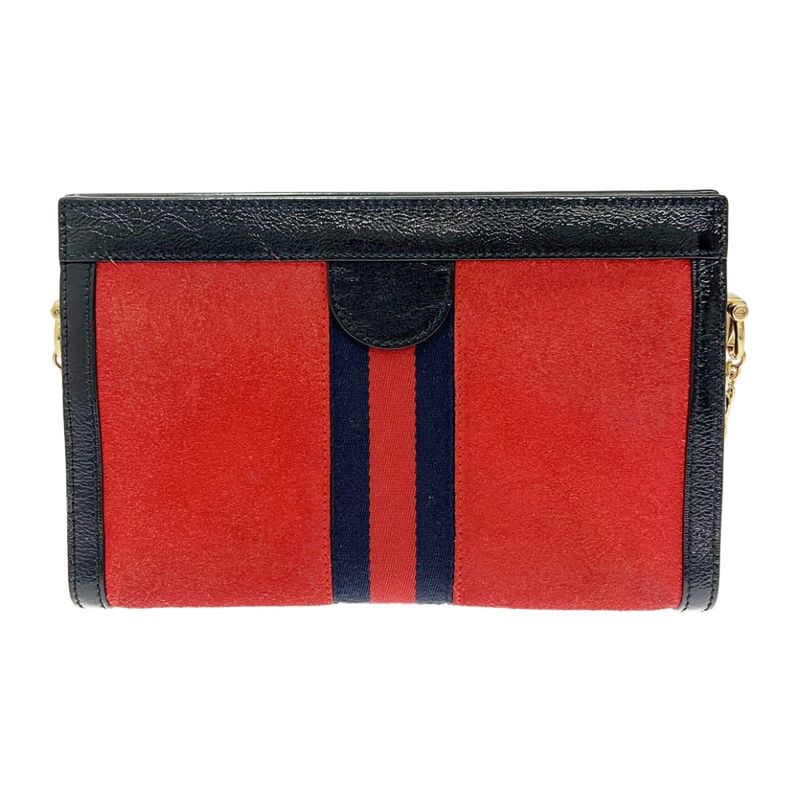 Gucci 503877 and 520981 Sherry Line Leather Suede Ophidia Shoulder Bag Red