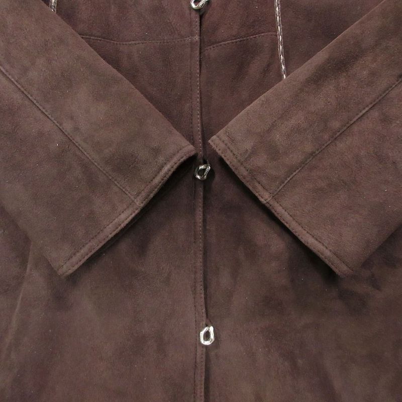 Fendi Mouton Boa Long Coat Knee Length Brown Size 48 Men's Women's