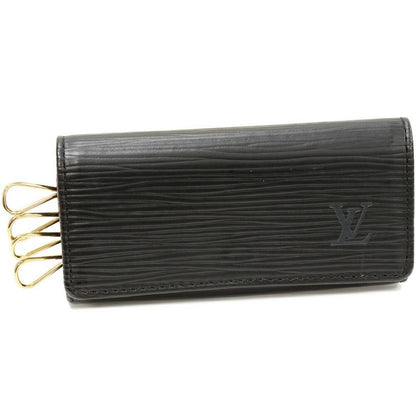 Louis Vuitton 4-ribbon Key Case Epi Noir Black Gold Hardware Multicles 4