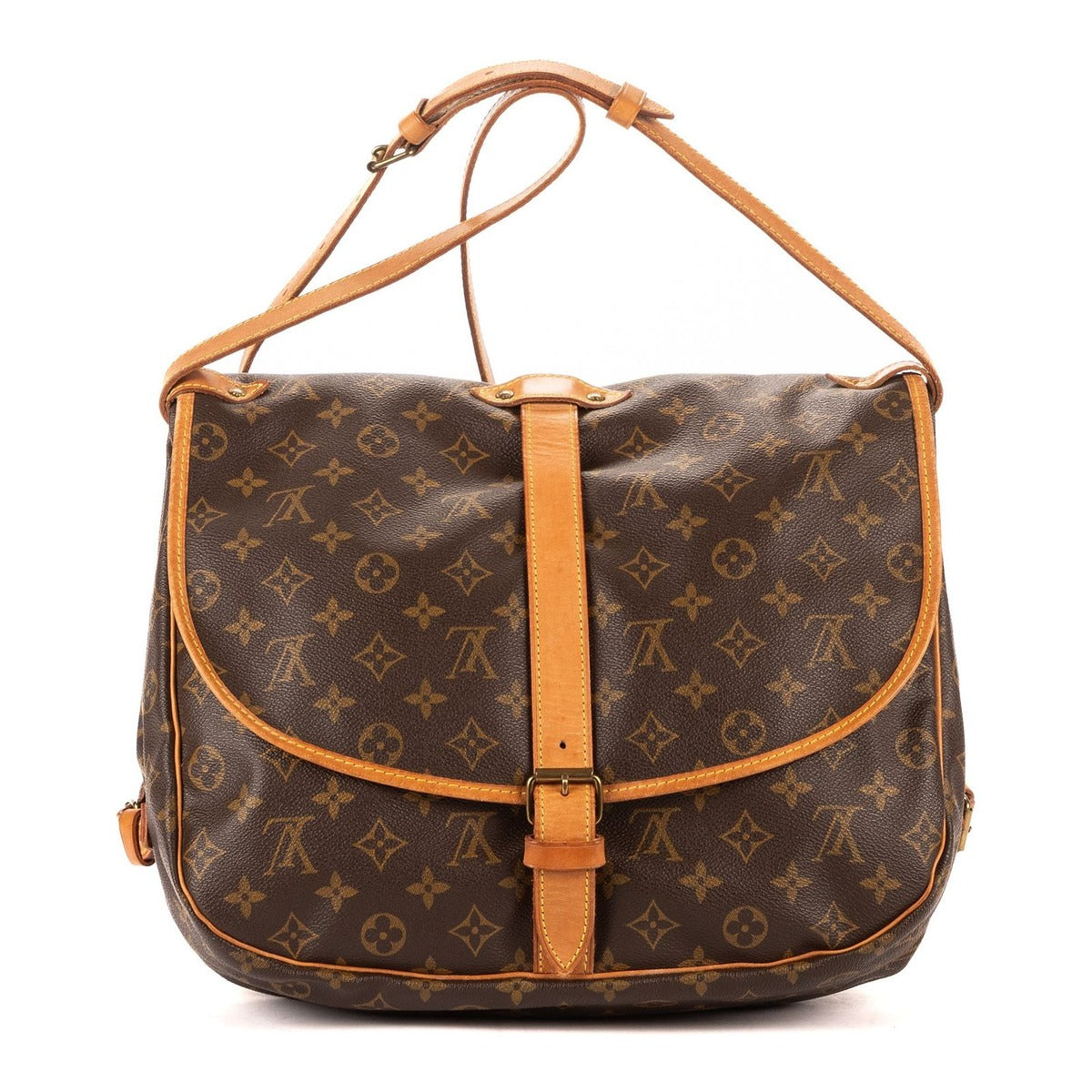 Louis Vuitton Saumur Brown Monogram Canvas Shoulder Bag — view 5