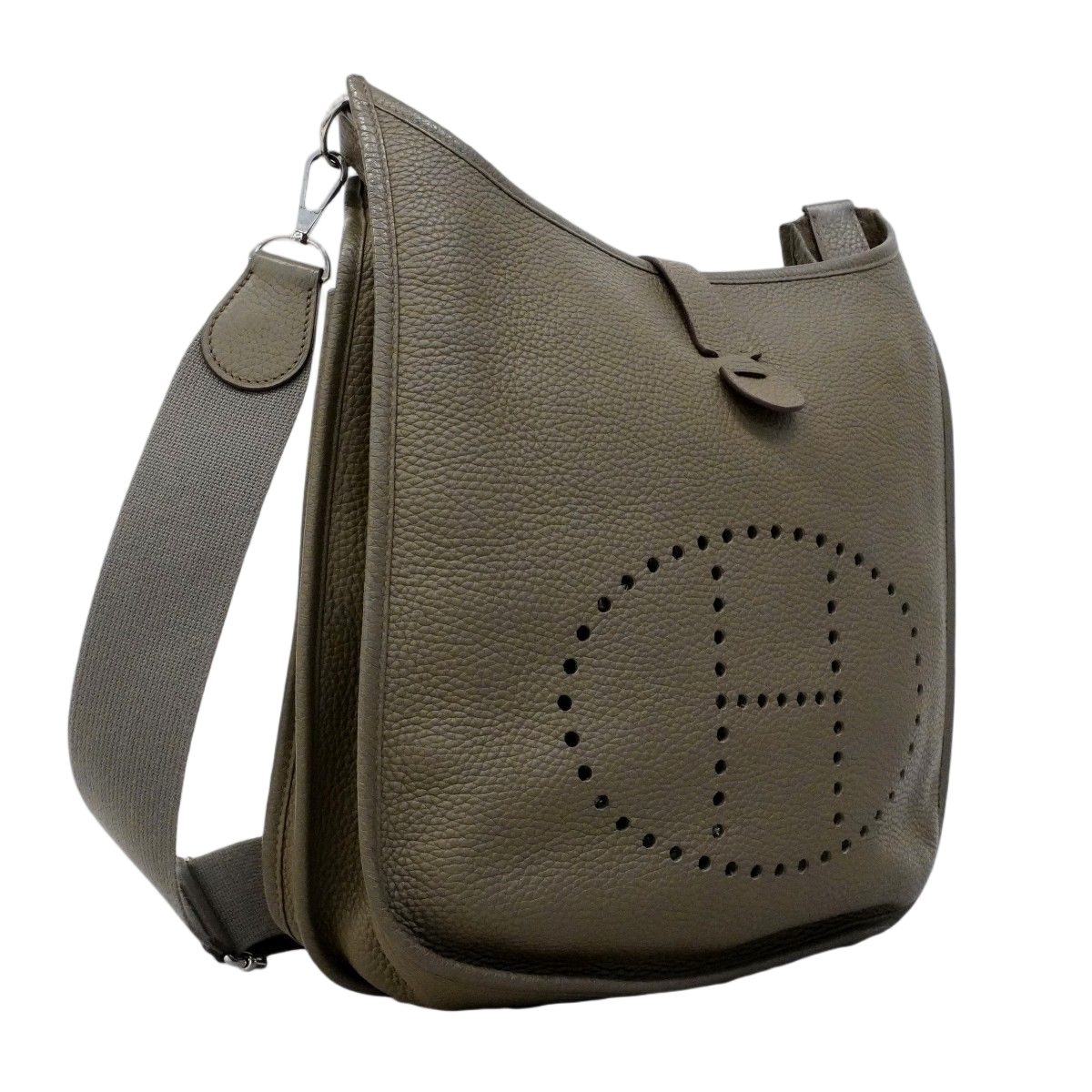 Hermes Shoulder Bag Evelyne Taurillon Clemence Etain Silver — view 2