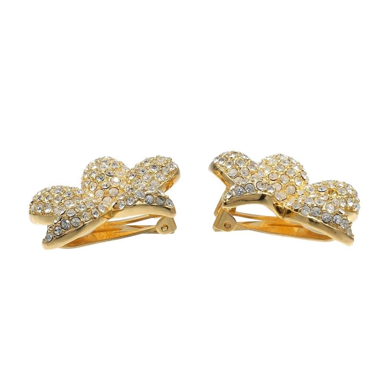 [dior] Christian Dior Gold Plated And Rhinestone Ladies 25.0g Earring
