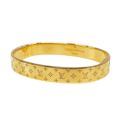 Louis Vuitton Bangle Monogram Metal Calf Nanogram Gold M