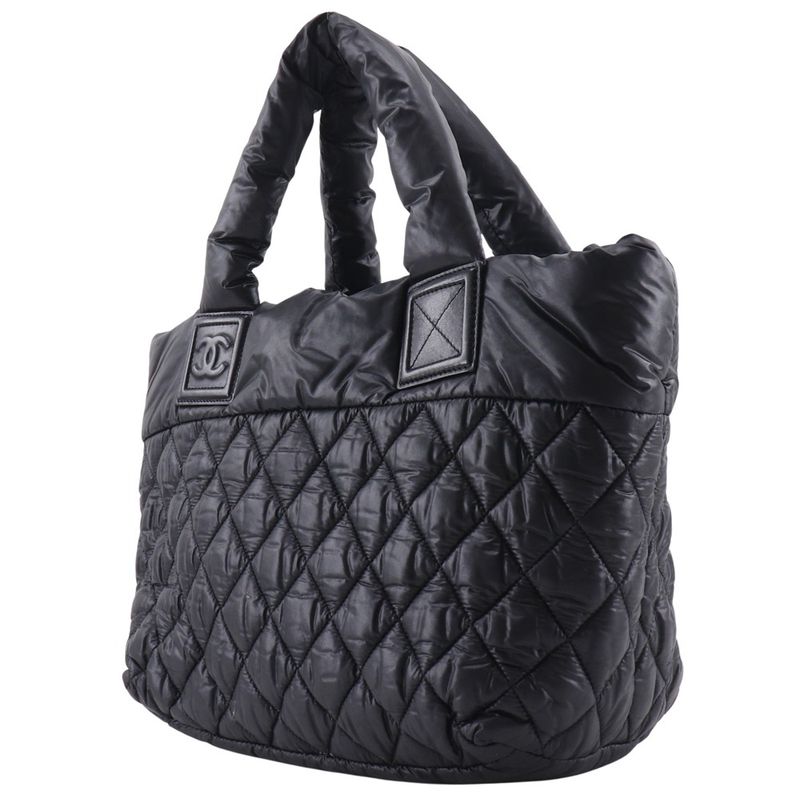 Chanel Coco Cocoon Small Tote Reversible A48610 Nylon Black Ladies Handbag