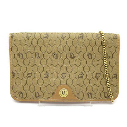 Dior Honeycomb Chain Shoulder Bag PVC Leather Women's Shoulder Bag Brown