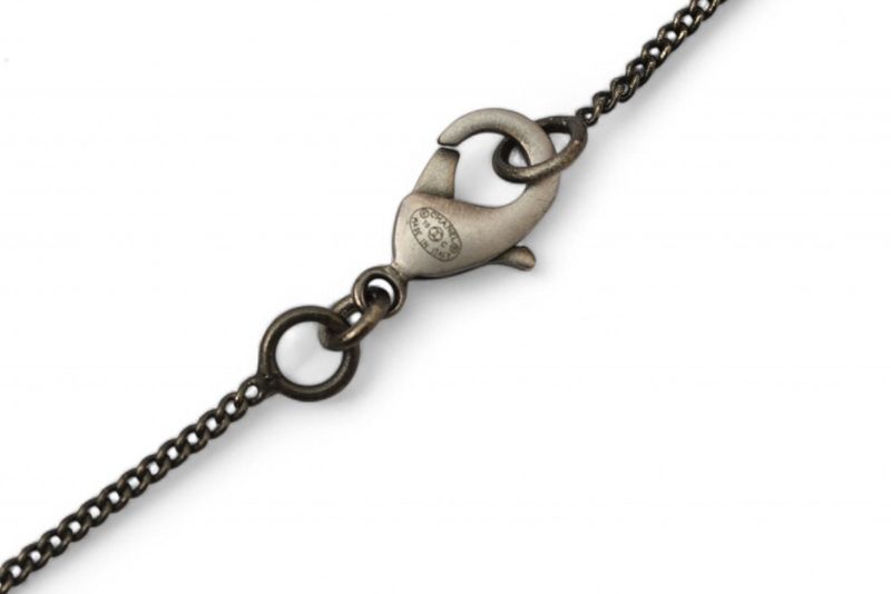 Chanel Necklace Pendant Chanel Coco Mark CC Rhinestone Gunmetal 10C