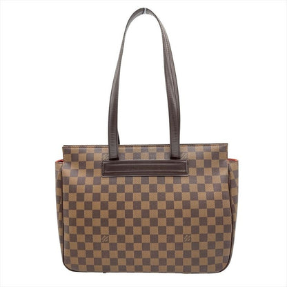 Louis Vuitton Vallioli PM Tote Bag Damier Ebene Brown Gold Hardware