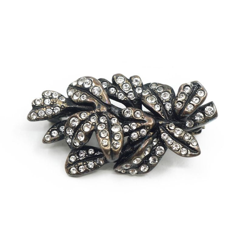 Saint Laurent Pin Brooch Rhinestone 5.8 g Black Accessories Box