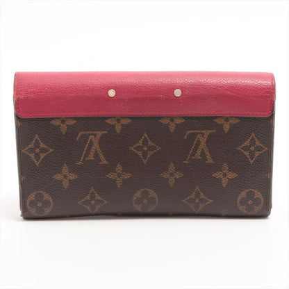 Louis Vuitton Monogram Portefeuille-pallas Long Wallet M58414 Red × Brown Made